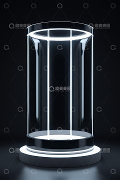透明圆柱形展示台