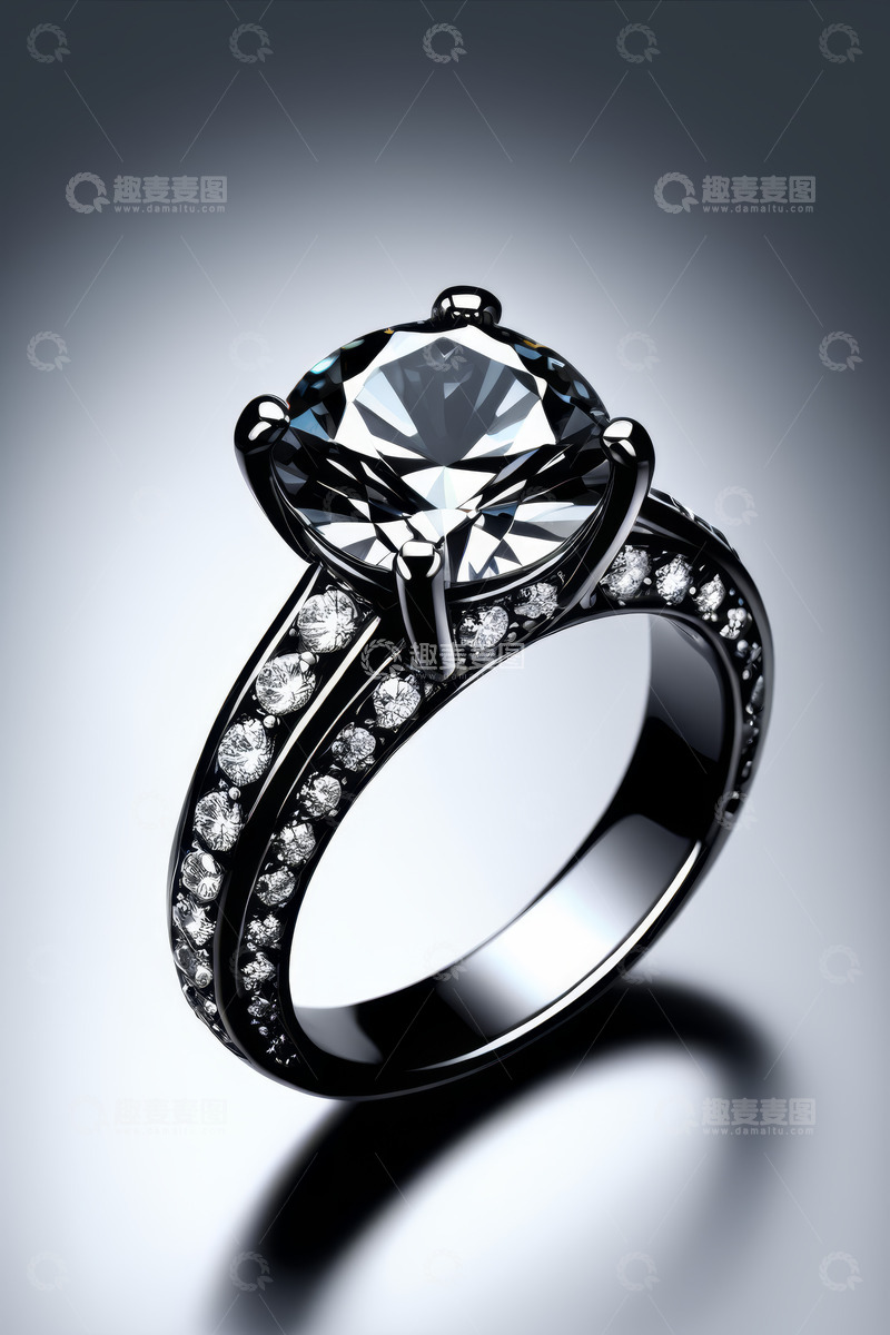 高清大图下载【趣麦麦图】璀璨钻石戒指特写