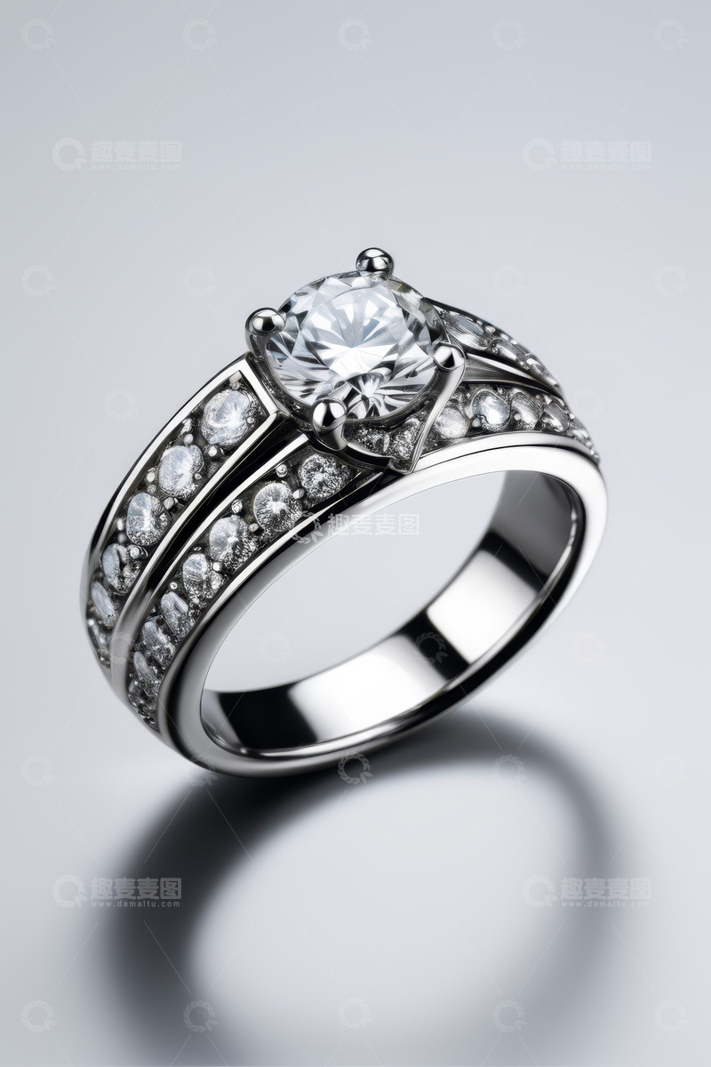 高清大图下载【趣麦麦图】精美钻石戒指特写