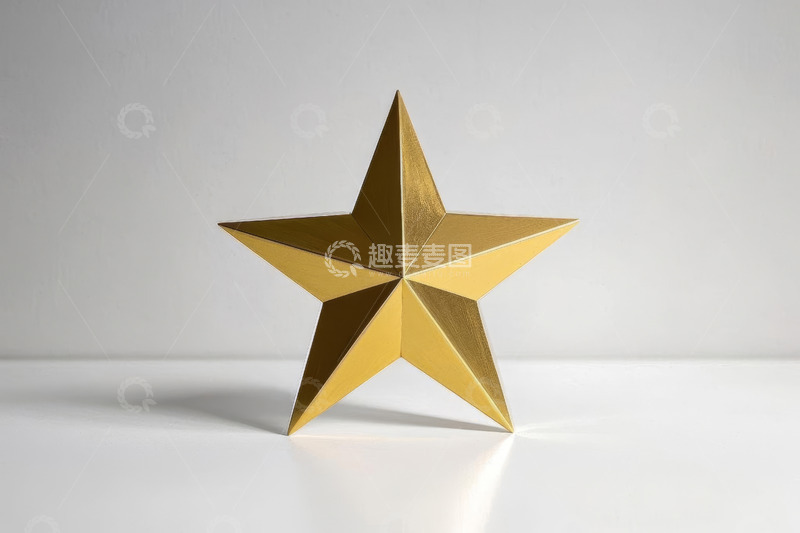 高清大图下载【趣麦麦图】金色五角星立体装饰摆件