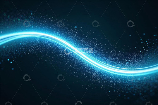 蓝色发光粒子波浪背景