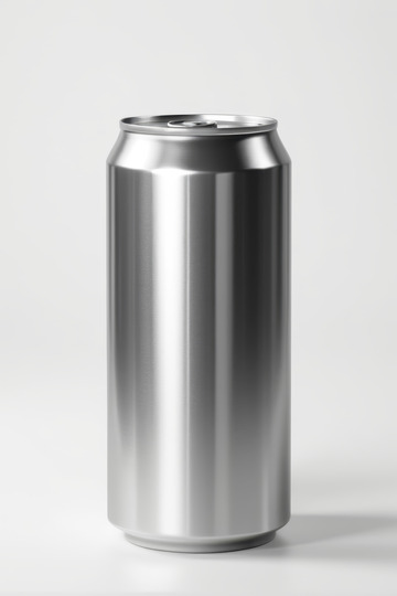 银色金属饮料罐特写