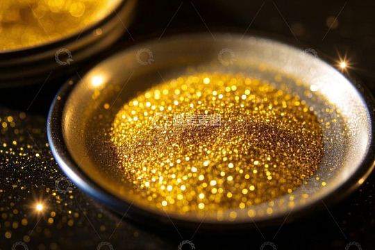 金色闪光粉末特写