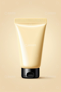 米色管状化妆品产品展示