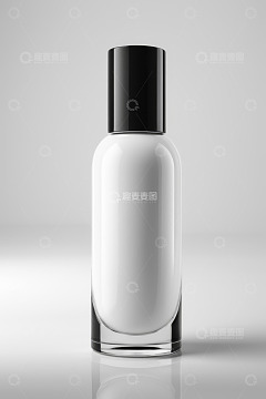 白色化妆品瓶子特写