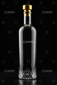透明玻璃酒瓶带金色瓶盖