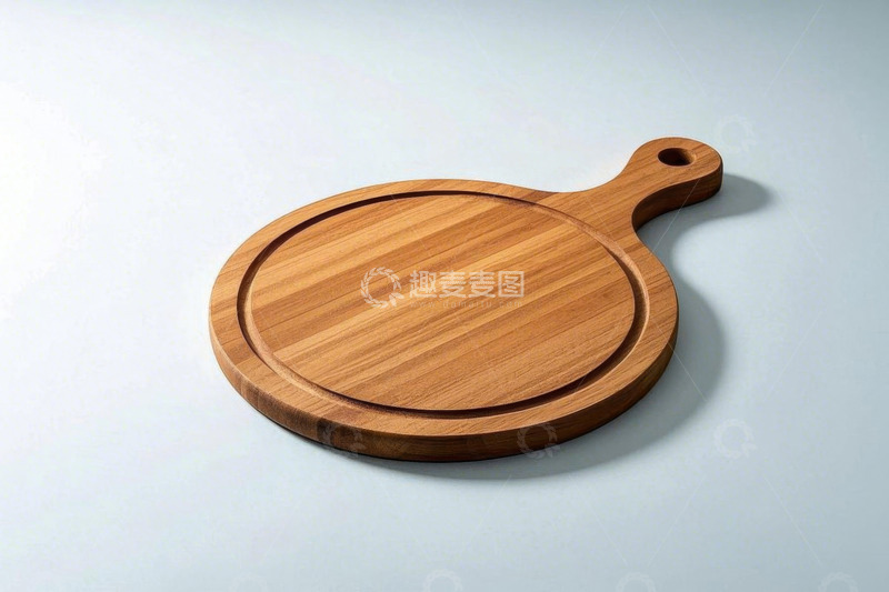 高清大图下载【趣麦麦图】圆形木质砧板特写