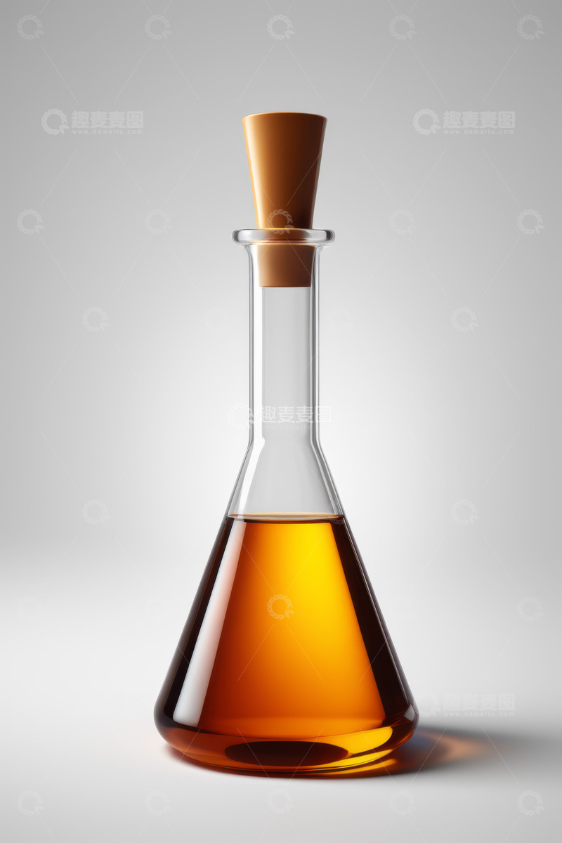 高清大图下载【趣麦麦图】实验室玻璃锥形瓶与液体