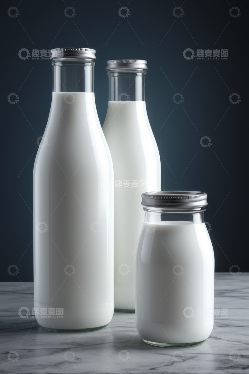高清大图下载【趣麦麦图】玻璃瓶牛奶静物素材