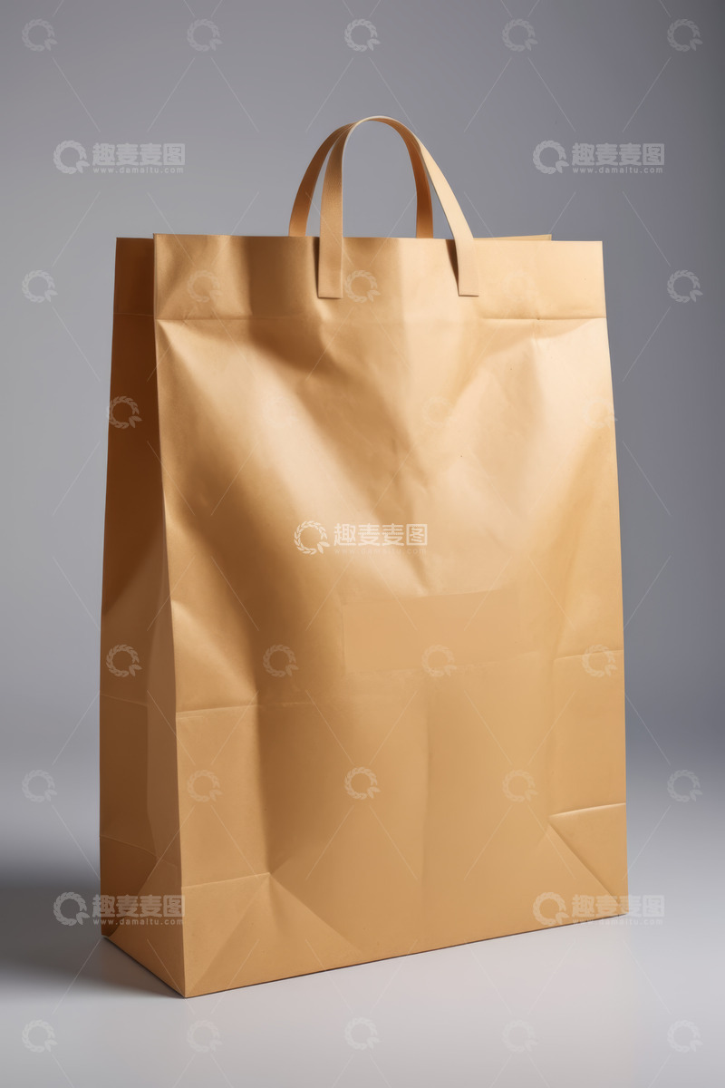 高清大图下载【趣麦麦图】牛皮纸购物袋特写