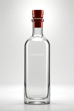 透明玻璃酒瓶特写