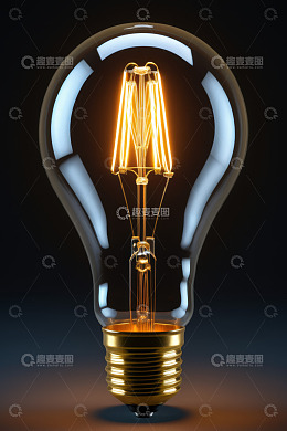发光的复古灯丝灯泡特写
