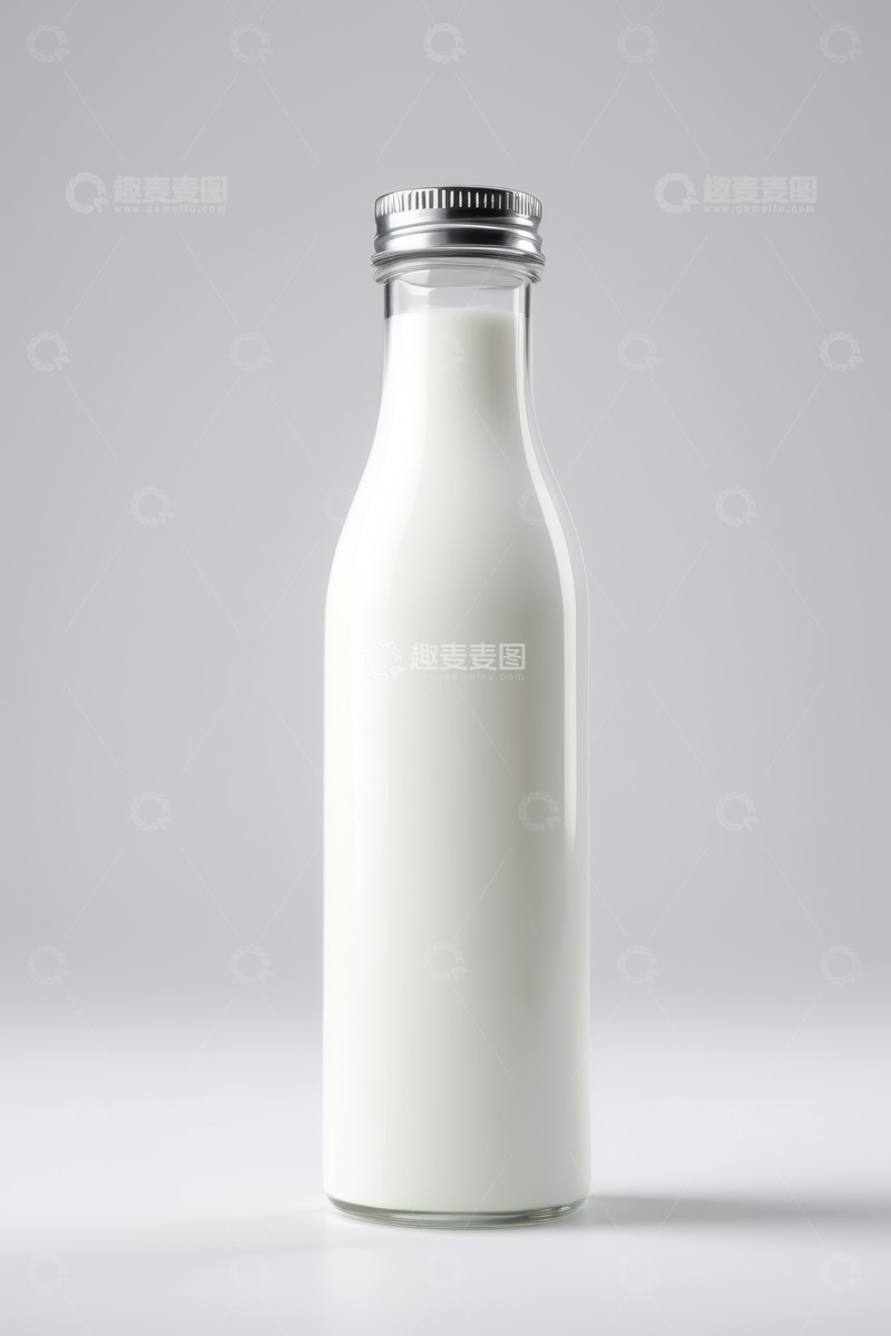高清大图下载【趣麦麦图】玻璃瓶内的白色牛奶