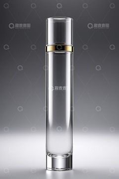 透明玻璃化妆品瓶特写