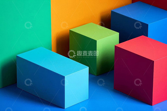 多彩几何立方体静物