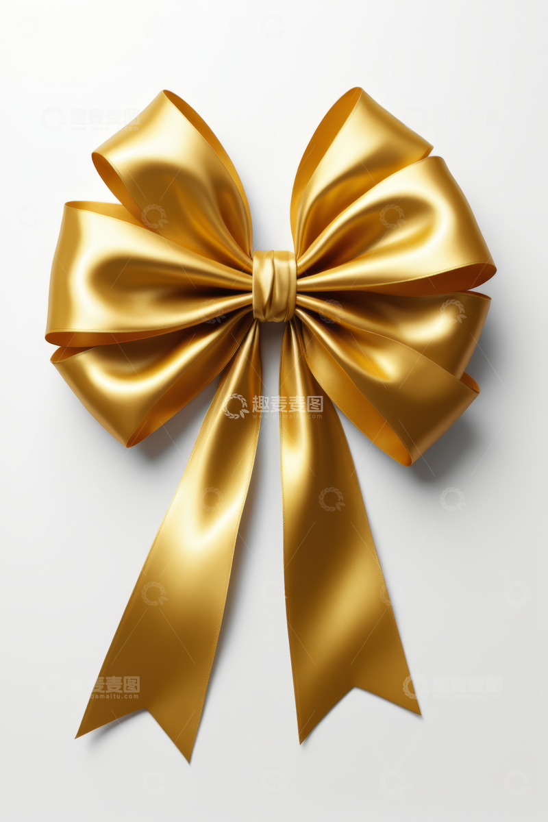 高清大图下载【趣麦麦图】金色蝴蝶结装饰素材