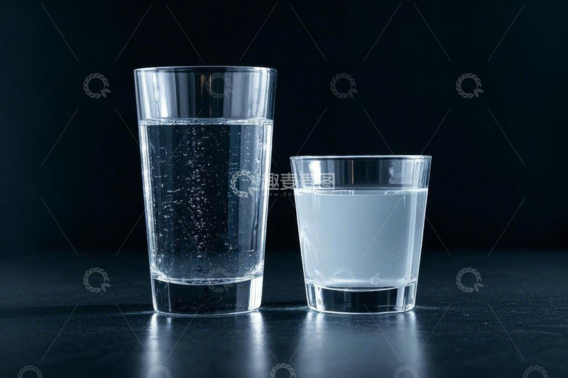 高清大图下载【趣麦麦图】两个玻璃杯装透明液体静物