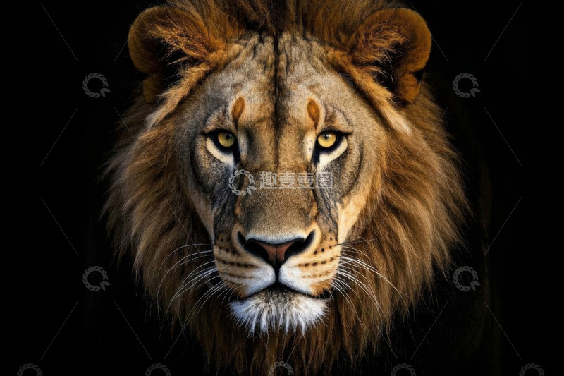 高清大图下载【趣麦麦图】雄狮头部特写