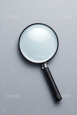 黑色手柄放大镜特写
