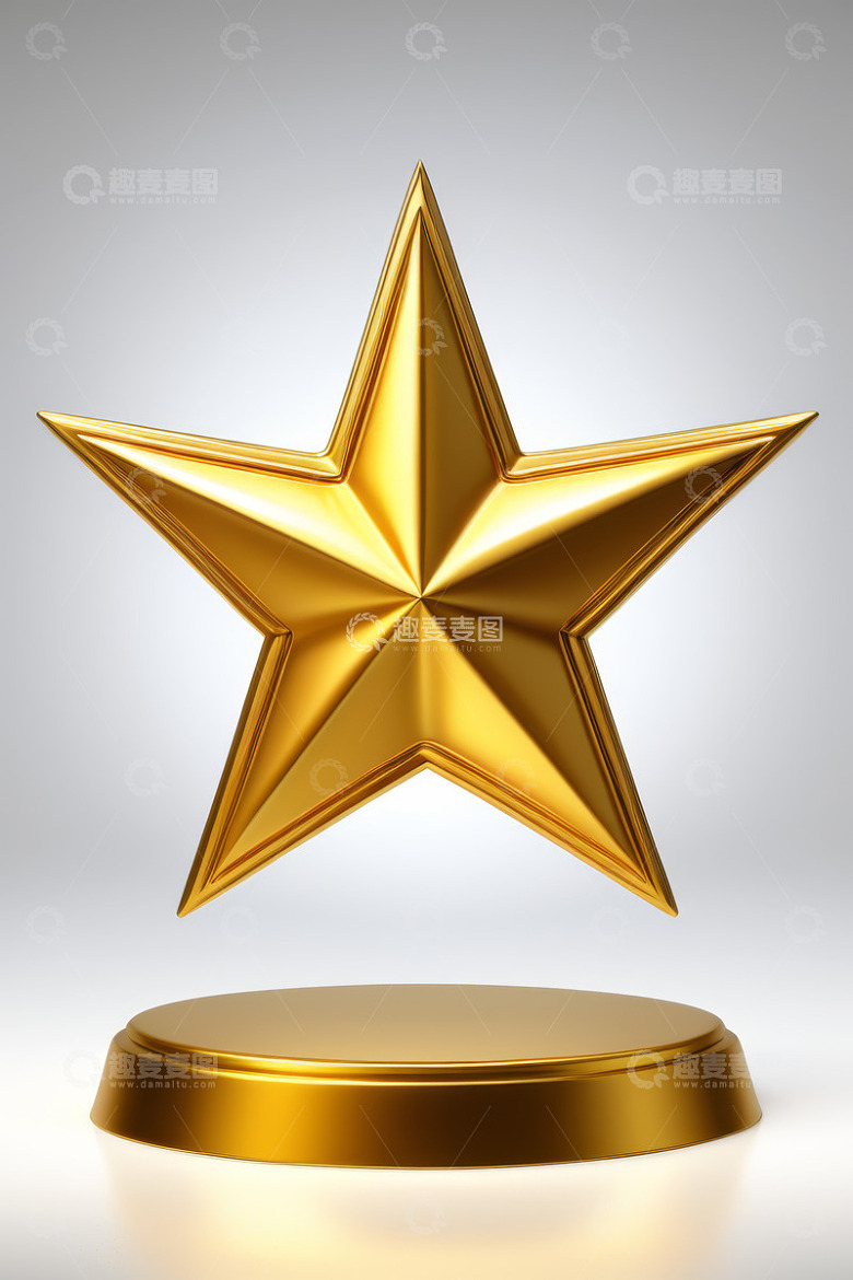 金色五角星奖杯
