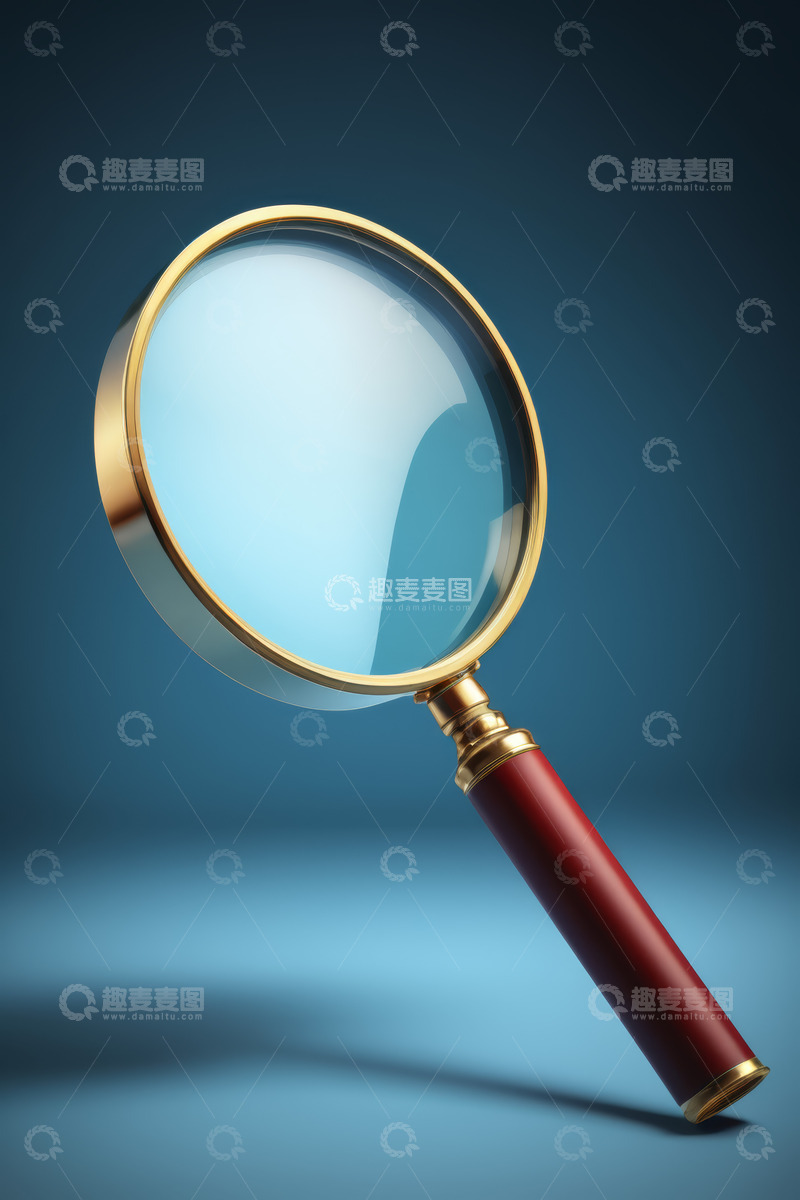 高清大图下载【趣麦麦图】金色放大镜特写