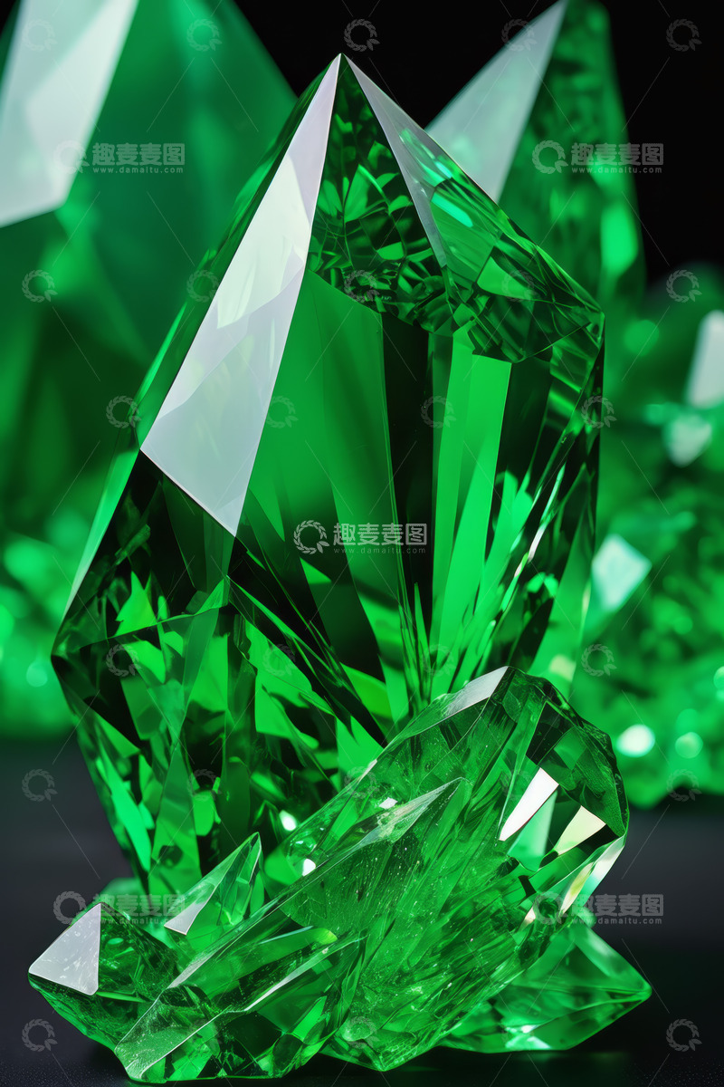 高清大图下载【趣麦麦图】绿色水晶特写素材