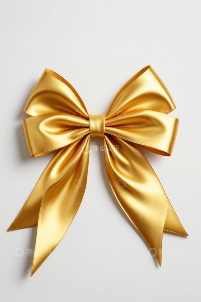 高清大图下载【趣麦麦图】金色蝴蝶结装饰素材