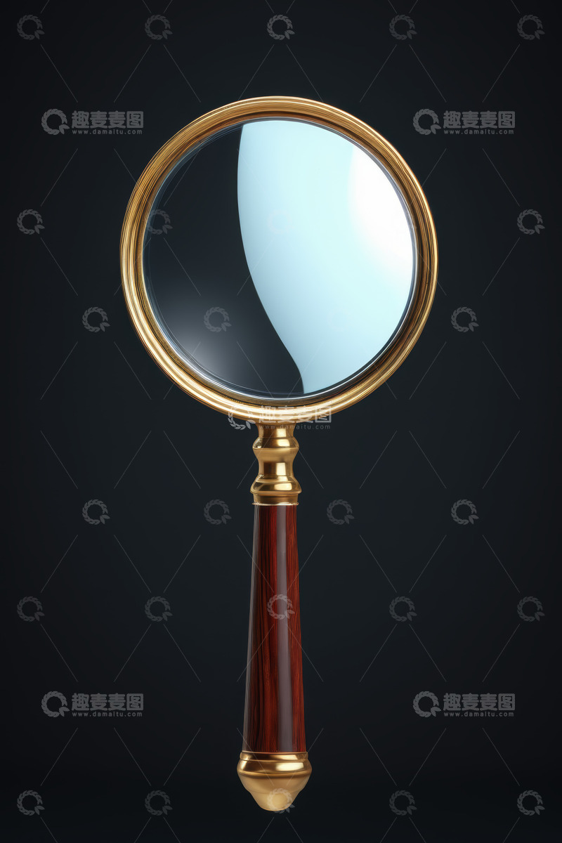 高清大图下载【趣麦麦图】金色放大镜特写素材