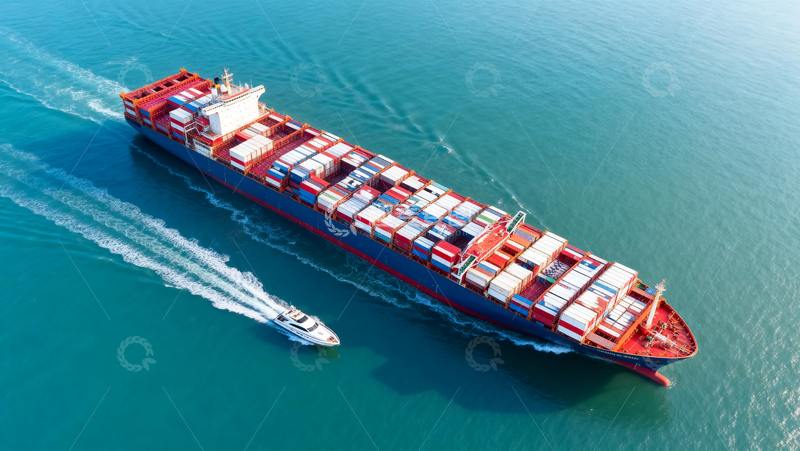 高清大图下载【趣麦麦图】航行在海上的货轮
