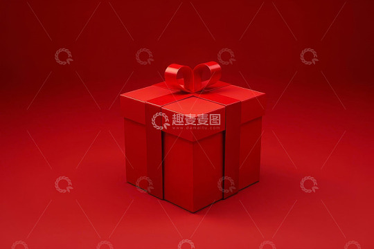 红色礼品盒带蝴蝶结