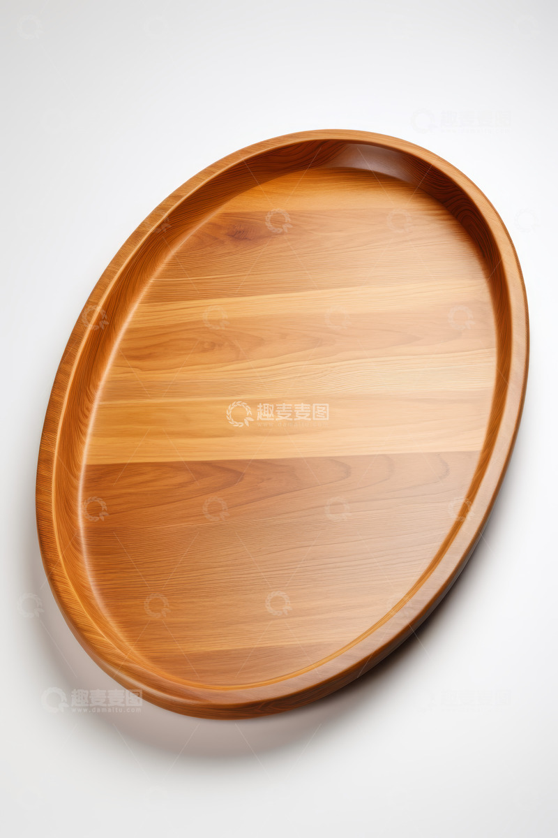 高清大图下载【趣麦麦图】木质椭圆形托盘特写