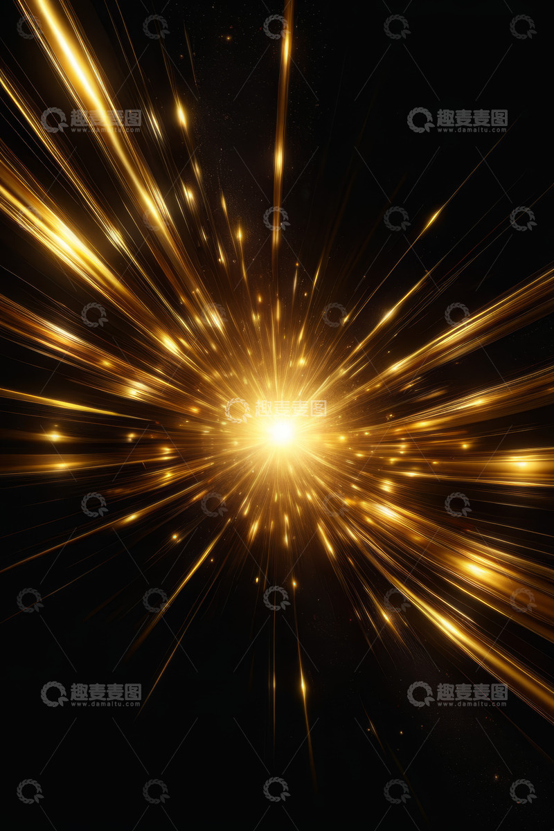 高清大图下载【趣麦麦图】金色光芒放射抽象背景