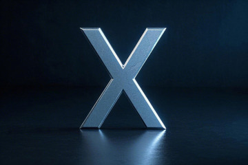 金属质感字母X素材