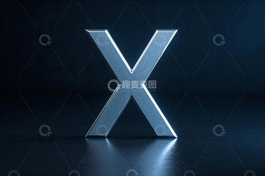 金属质感字母X素材