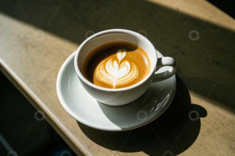 高清大图下载【趣麦麦图】桌上的拉花咖啡特写