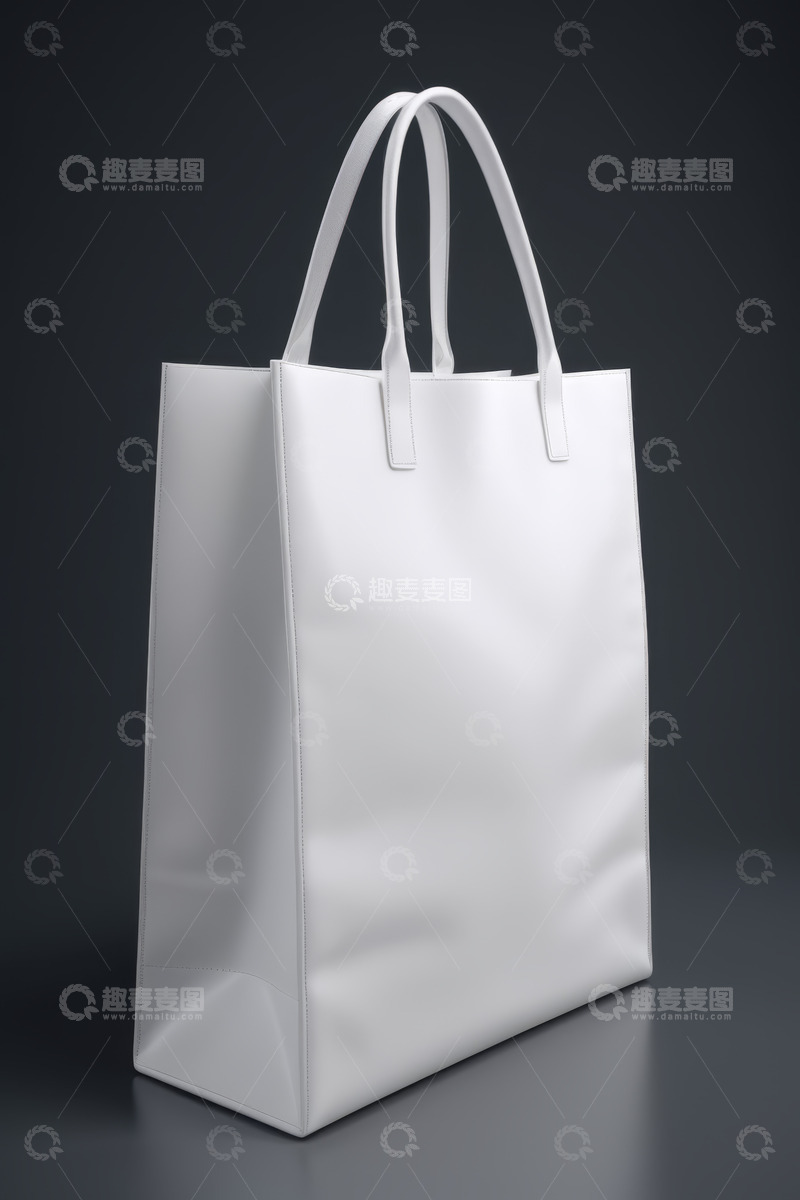 高清大图下载【趣麦麦图】白色手提购物袋