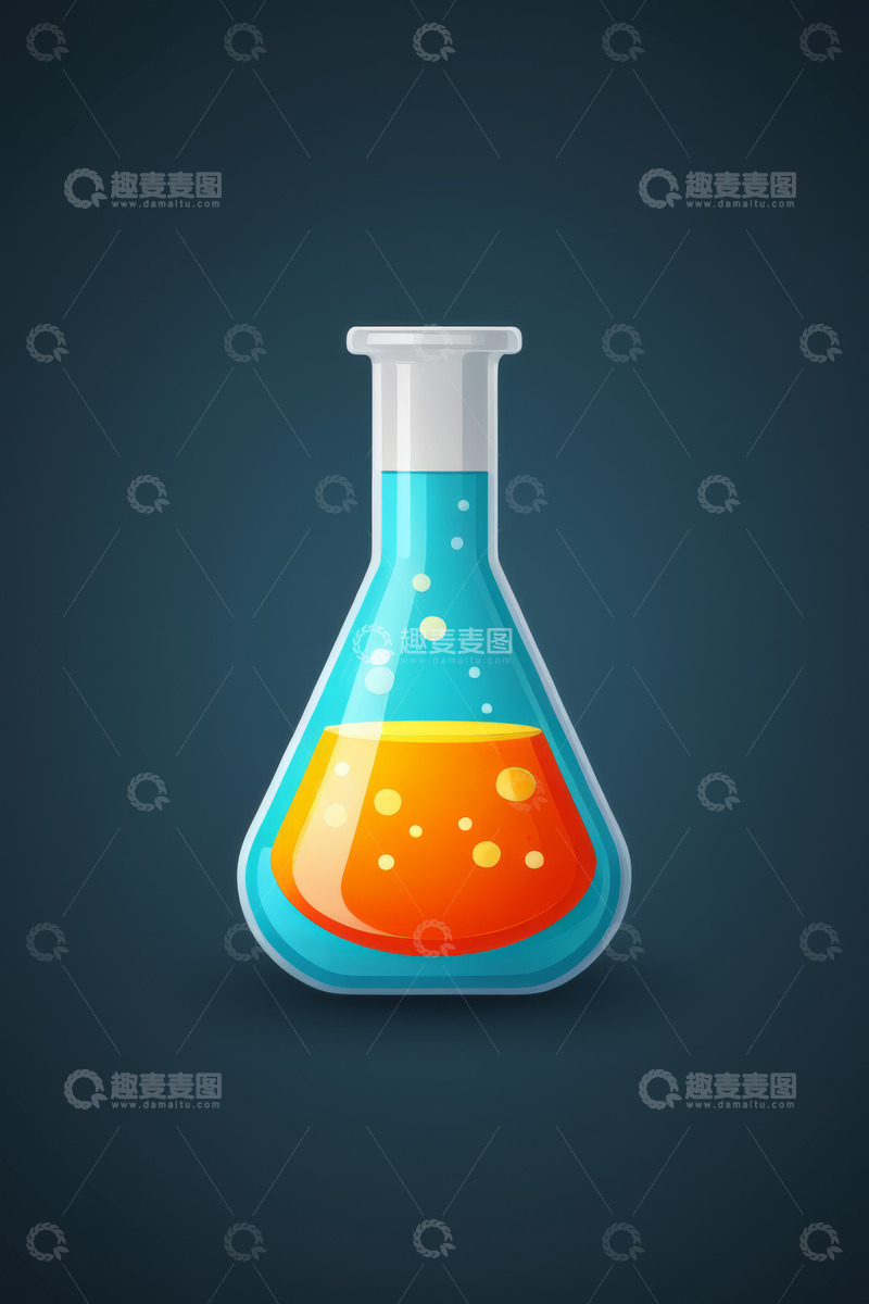 高清大图下载【趣麦麦图】实验室锥形瓶化学实验素材