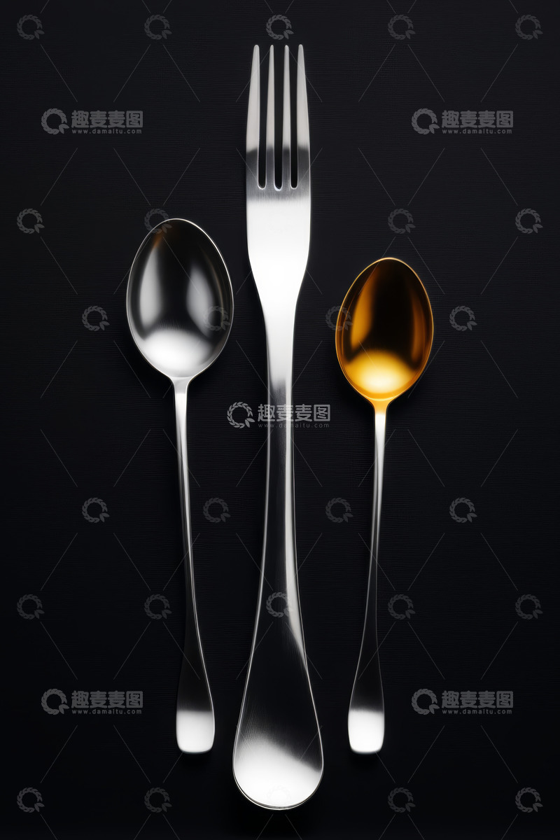 高清大图下载【趣麦麦图】金属餐具特写