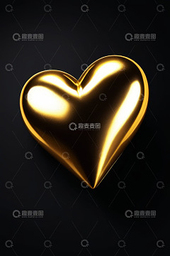 金色心形立体图案
