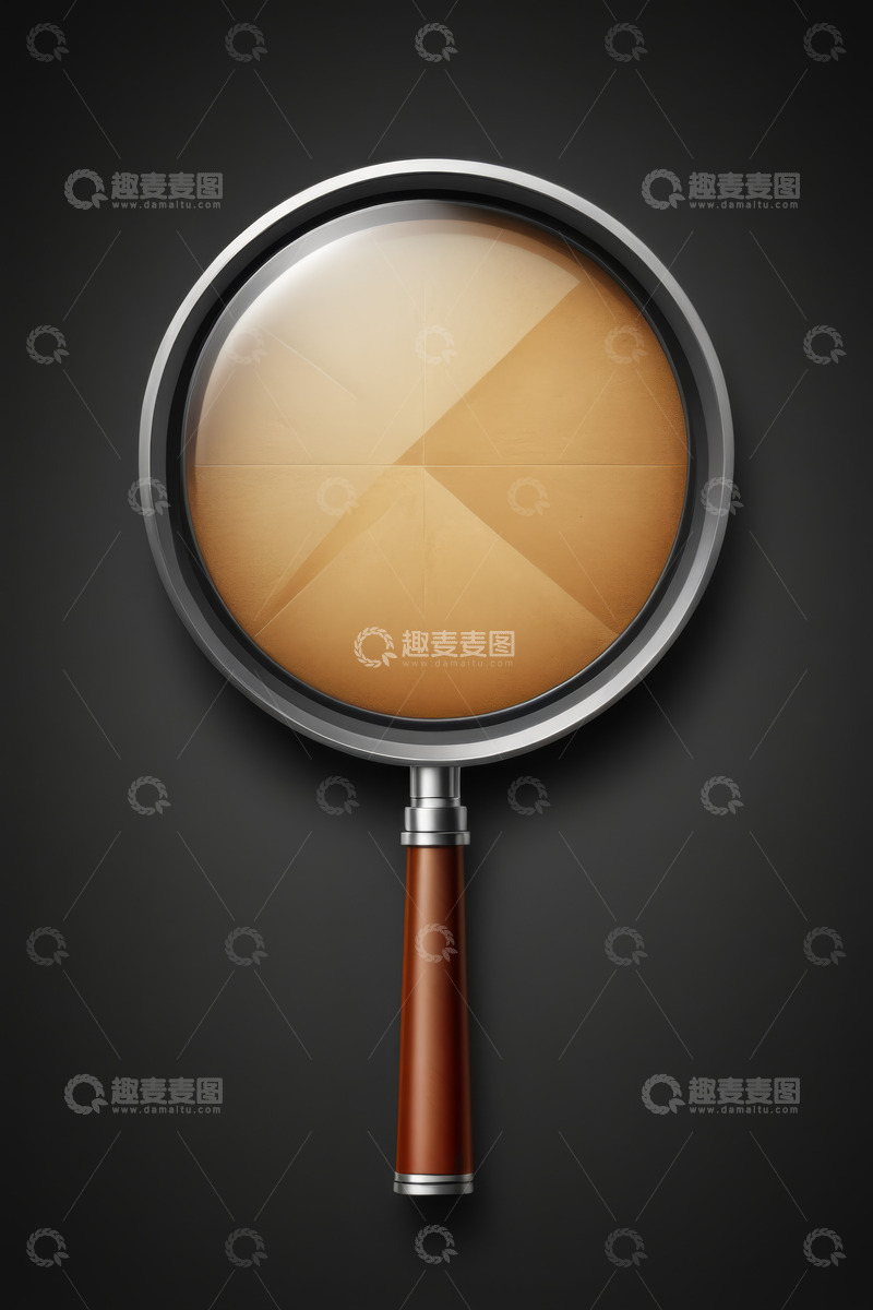 高清大图下载【趣麦麦图】黑色背景下的放大镜
