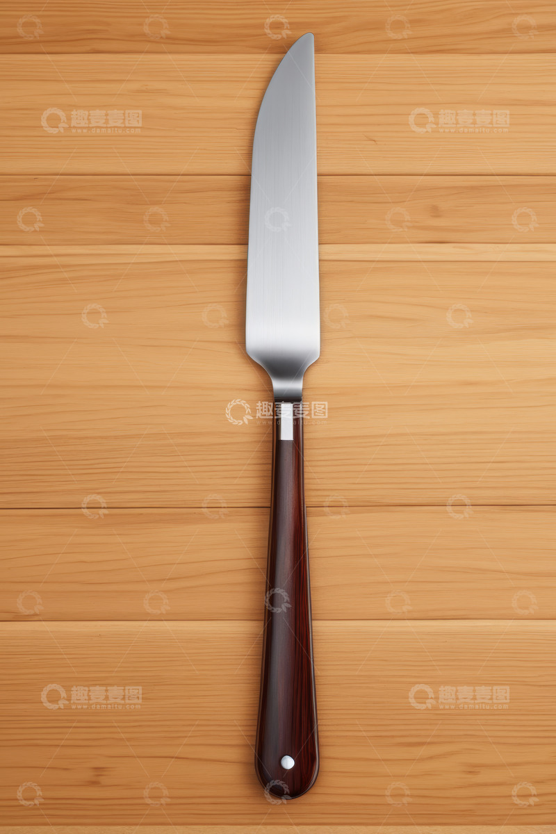 高清大图下载【趣麦麦图】木质桌面上的金属刀具