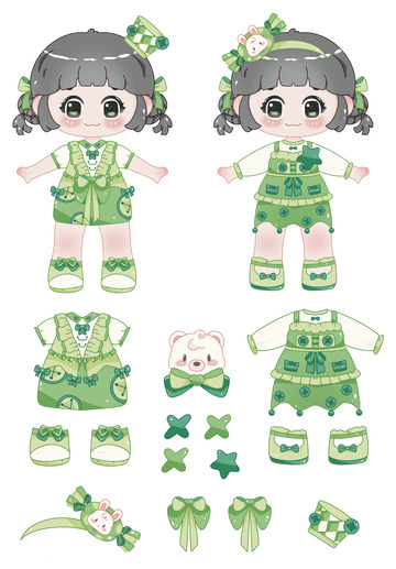 人物换装贴纸小元素