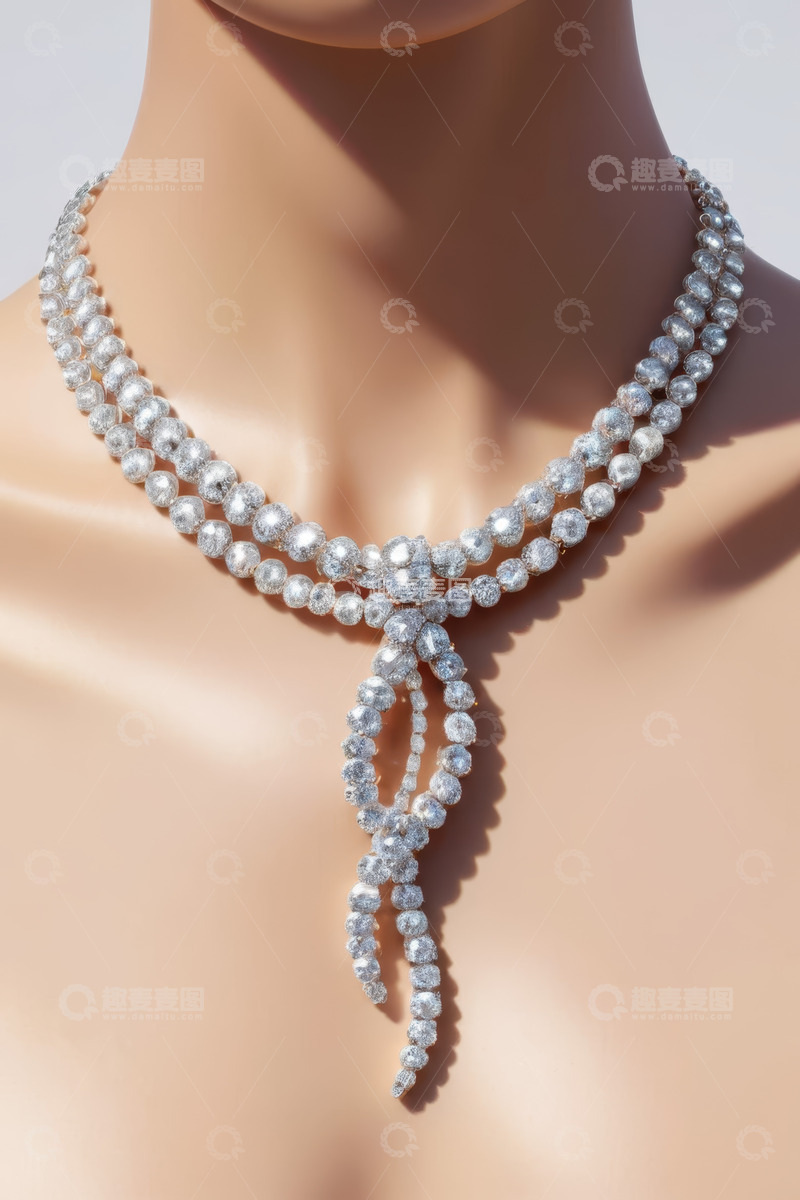 高清大图下载【趣麦麦图】模特佩戴奢华钻石项链