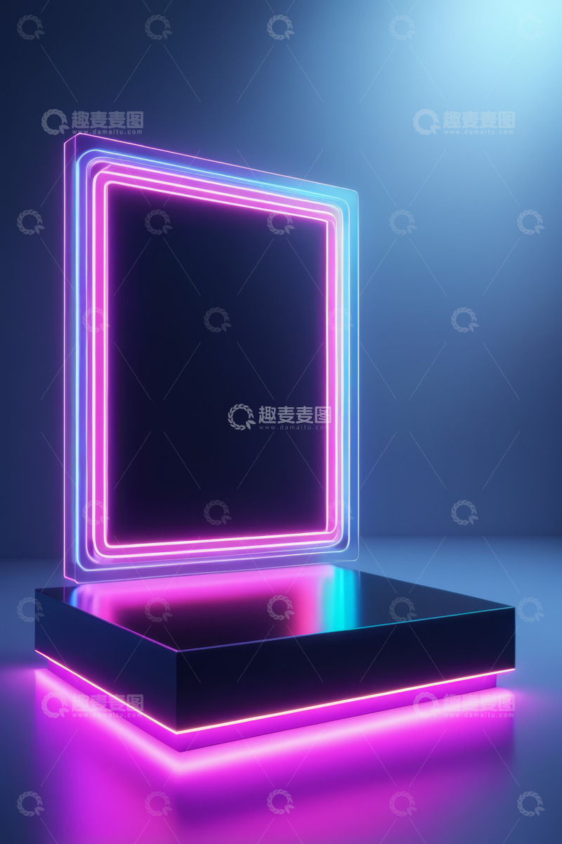 高清大图下载【趣麦麦图】霓虹发光展示台