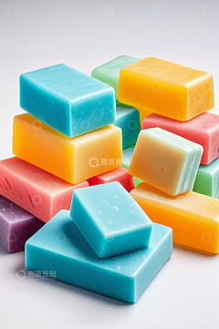 多彩手工皂堆叠展示