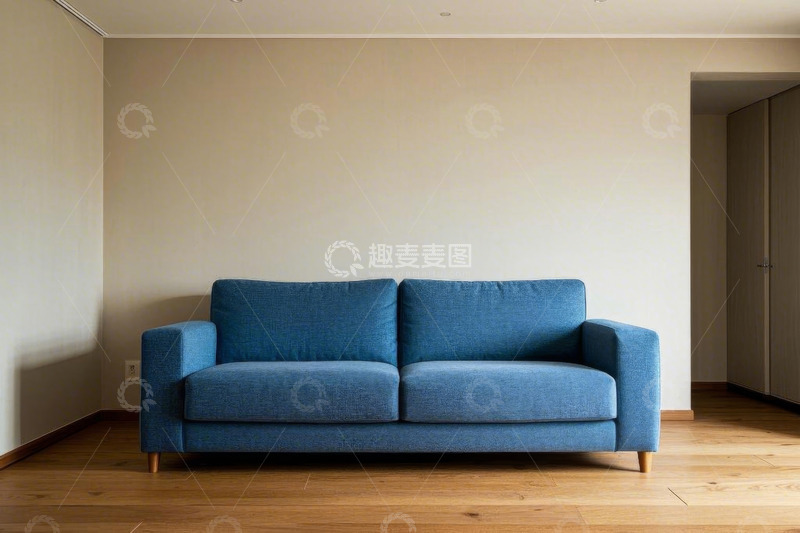 高清大图下载【趣麦麦图】室内蓝色双人沙发场景