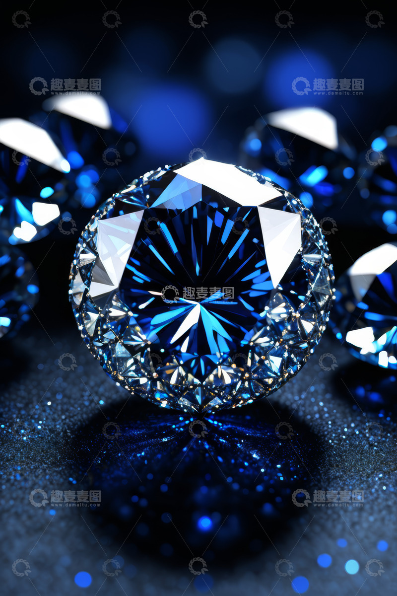 高清大图下载【趣麦麦图】蓝色钻石特写素材