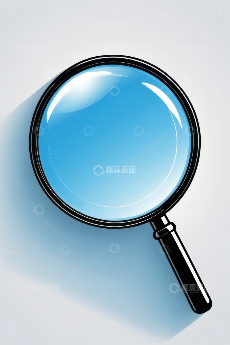 高清大图下载【趣麦麦图】黑色放大镜插图