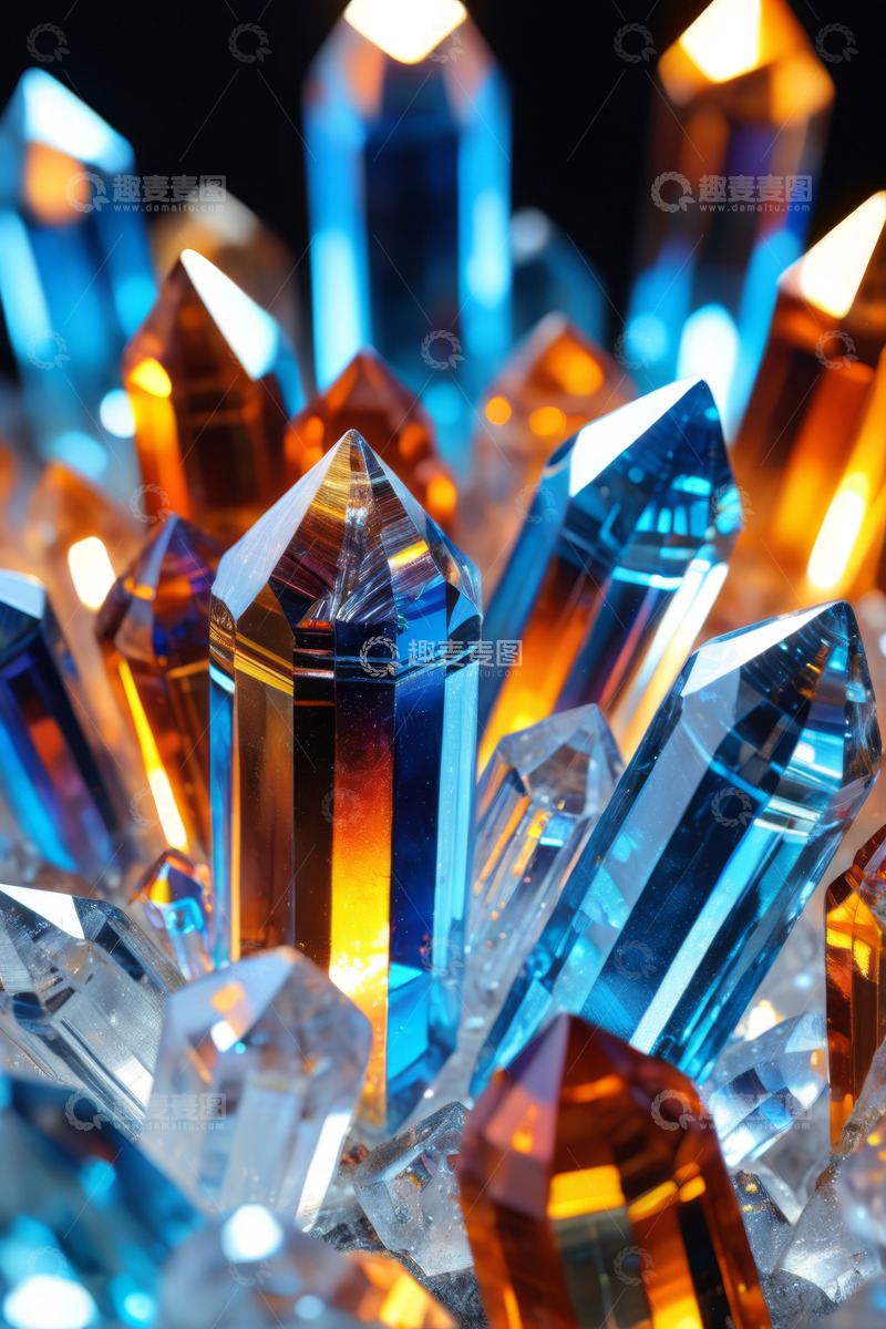 高清大图下载【趣麦麦图】多彩水晶微距特写