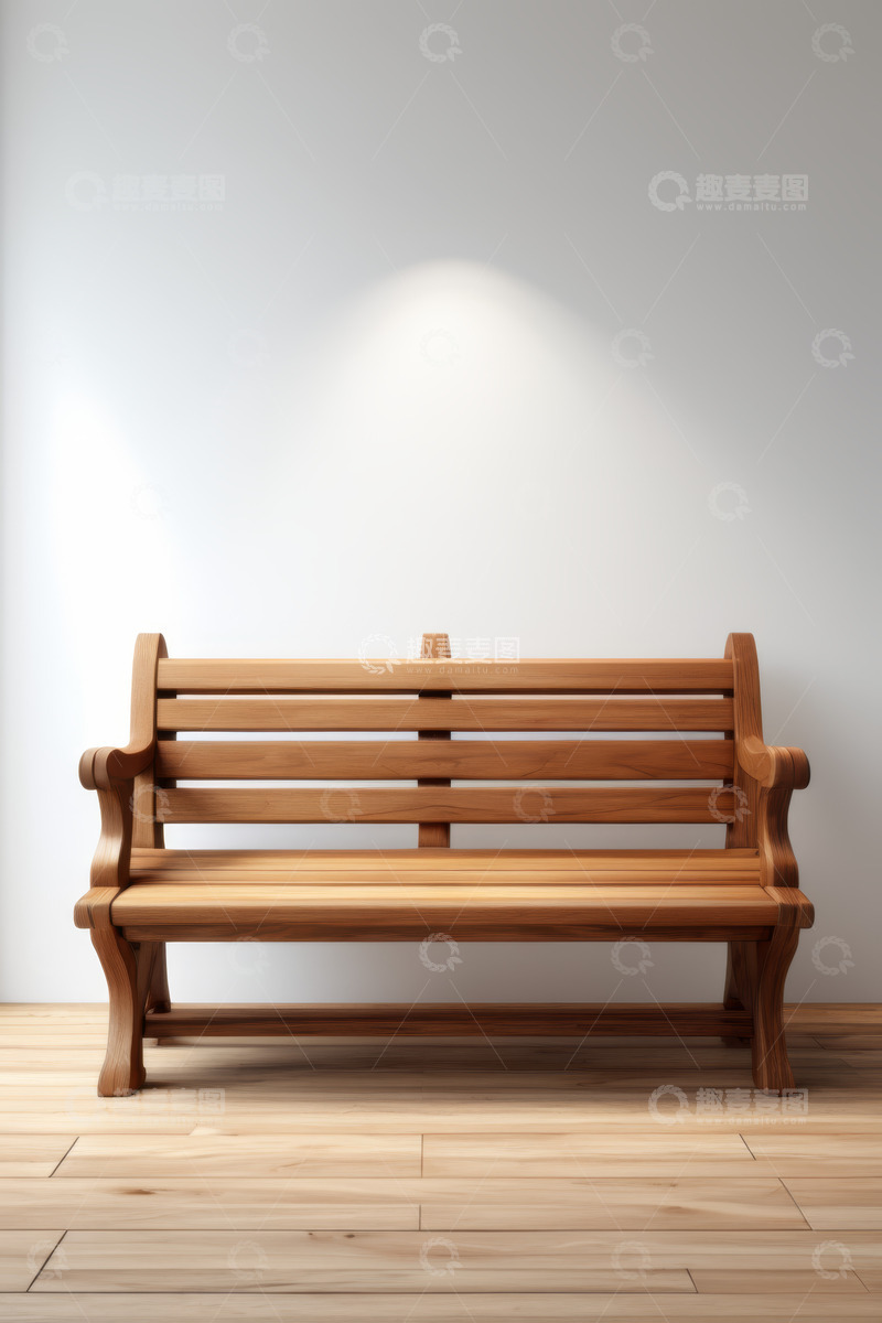 高清大图下载【趣麦麦图】室内木质长椅素材